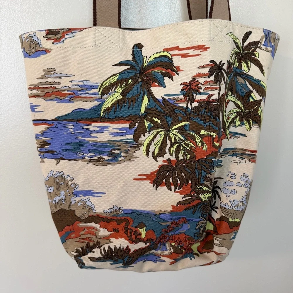 TORY BURCH Gracie Printed Canvas Tote in Postcard from Hawaii